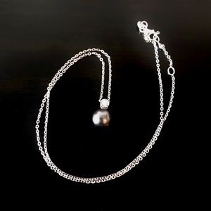 💎 Premium Tahitian black pearl diamond necklace